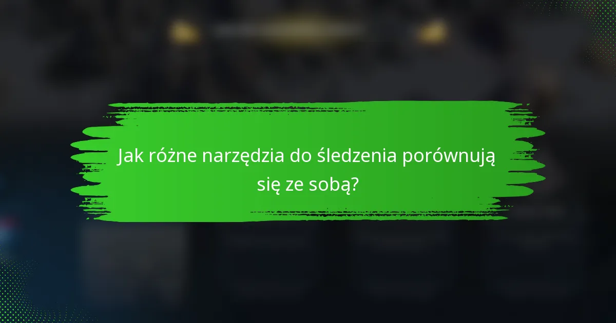 Jak różne narzędzia do śledzenia porównują się ze sobą?