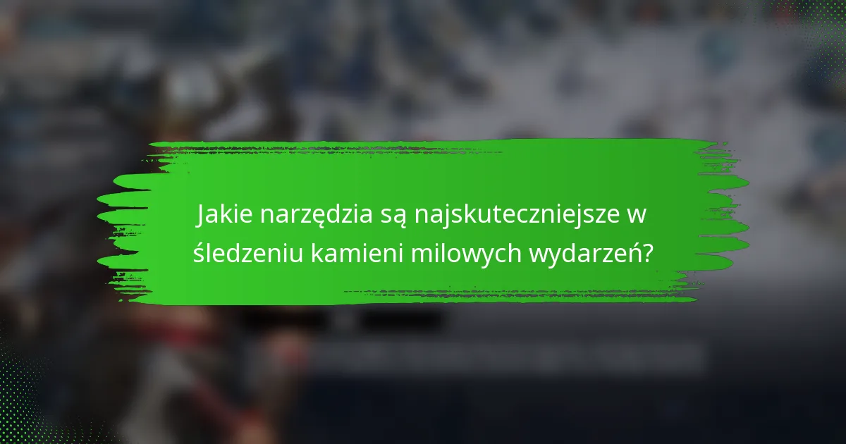 Jakie narzędzia są najskuteczniejsze w śledzeniu kamieni milowych wydarzeń?